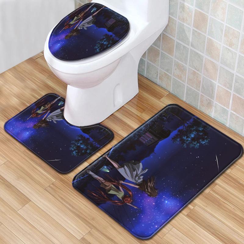 Star Bathroom Floor Mat Toilet Three-Piece Set