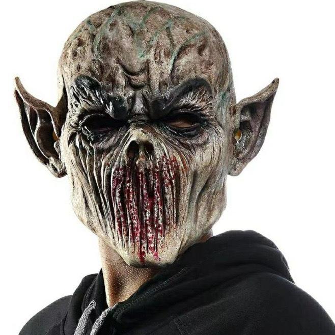 Mouthless Alien Latex Mask - Halloween Horror Costume for Party Pranks Alien