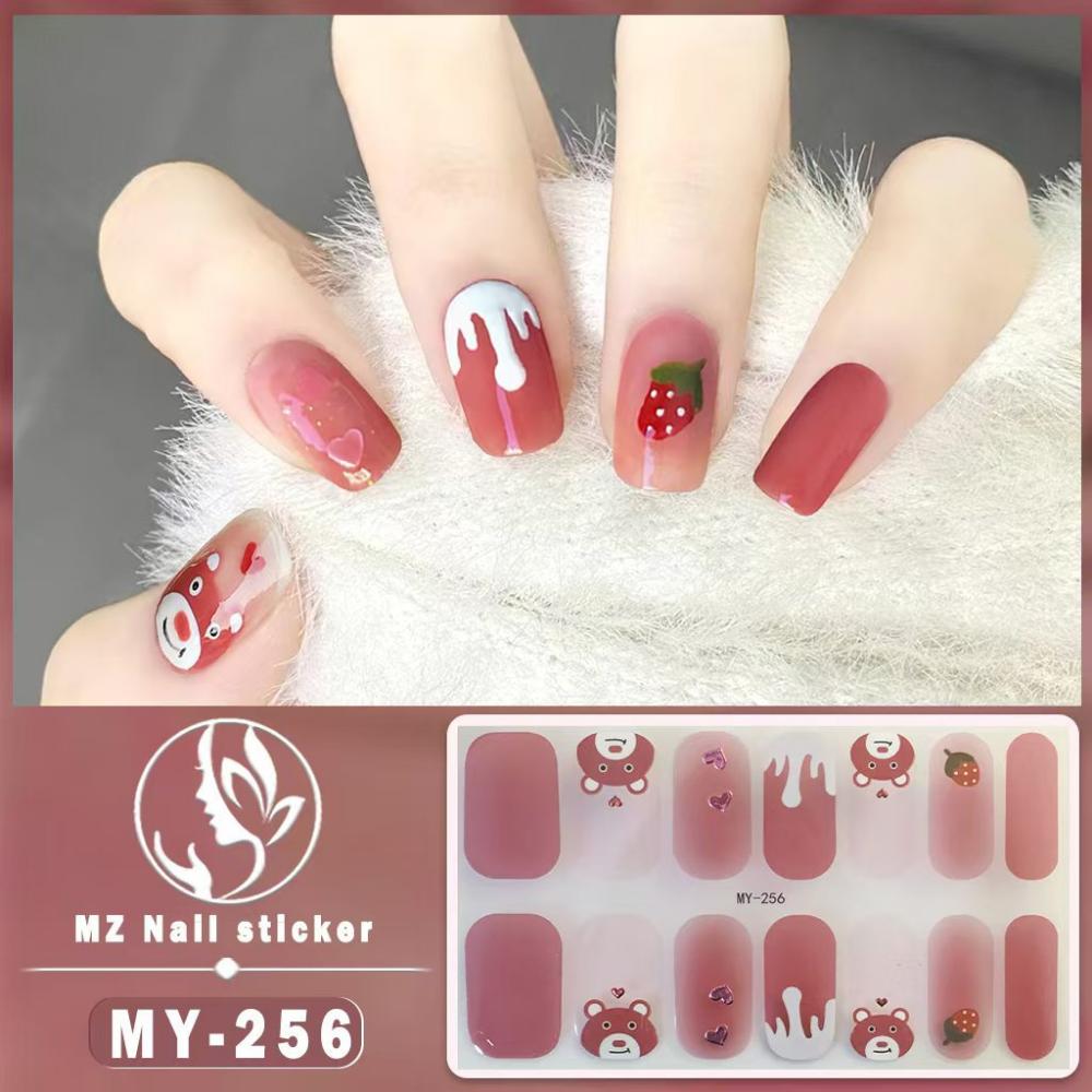 Three-dimensional Waterproof No-bake Gel Nail Polish Film Full Sticker European and American Sexy Nail Film Paper Nail Film Paper