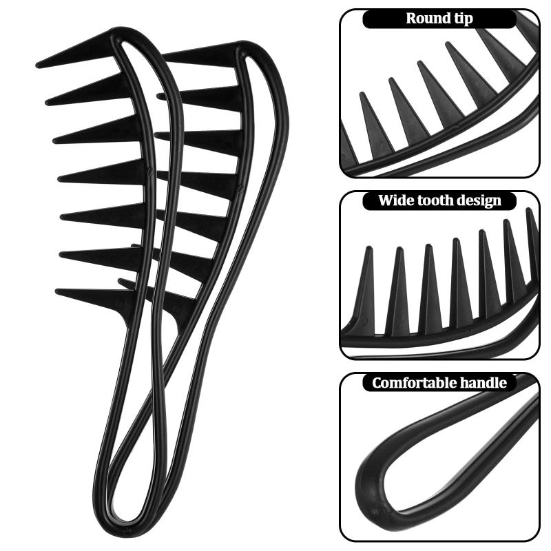 4 PCS Professional Men Grooming Comb Set Anti-static Wide Tooth Comb Hair Pick for Salon Barber Home Use