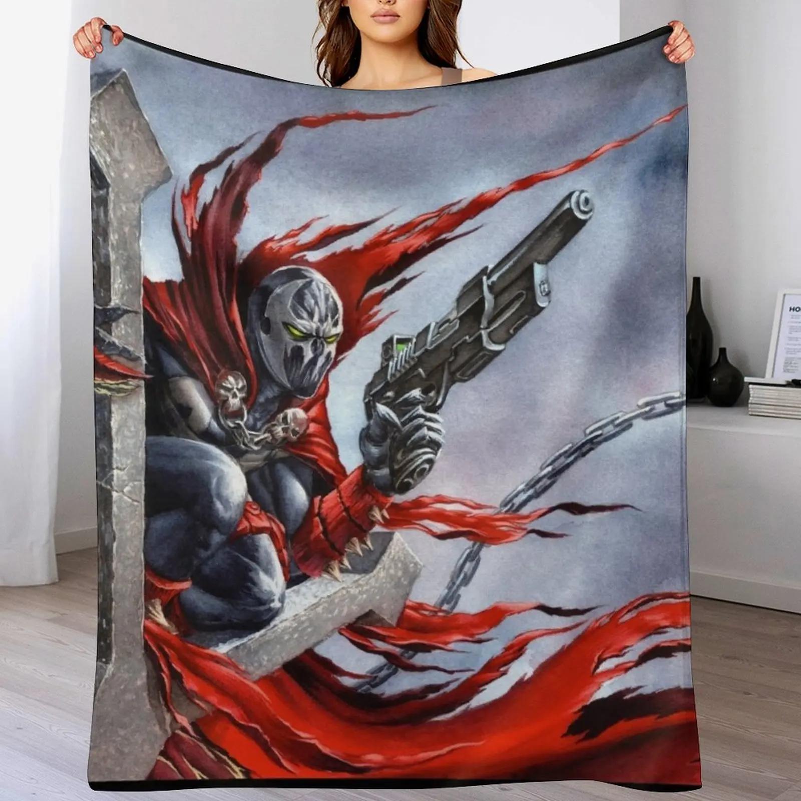 Spawn on the cross - Spawn Fan Art Throw Blanket All Season Lightweight Soft Blanket for Bed Size: 75*100cm, Weight: 230 GSM