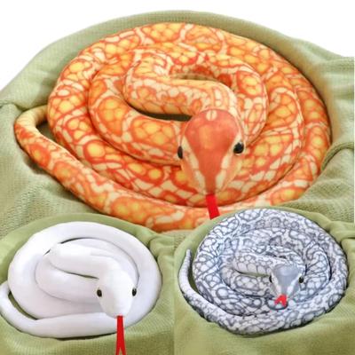 110-310cm Simulation Python Plush Toy Doll Reptile White Green Silver Black Beautiful Pattern Snake Plush Doll Home Decoration