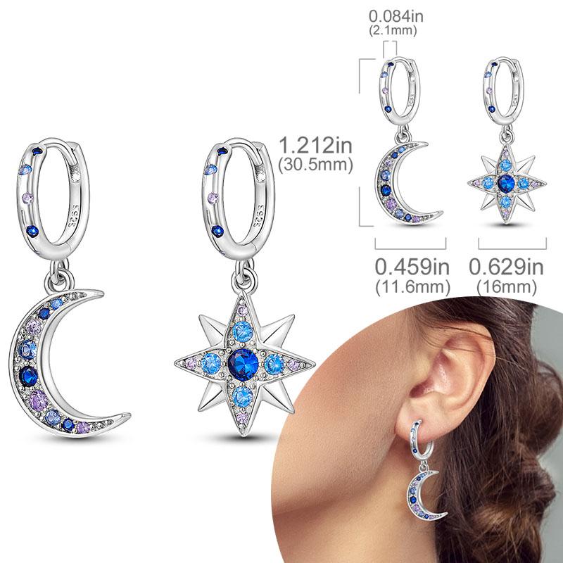 Women Earring 925 Silver Hoop Earrings Love Heart Butterfly Drop Earring Stud For Women Girls Party Jewelry Gifts