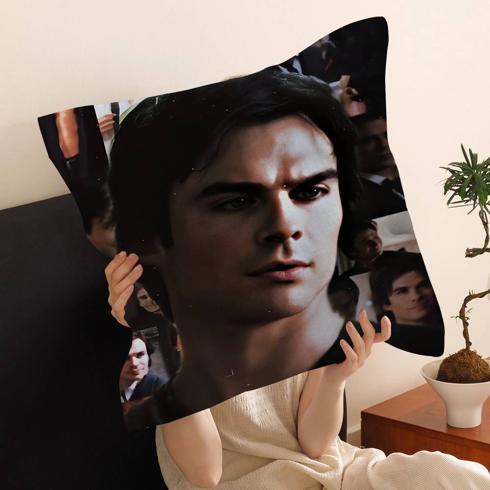 Pc Damon Salvatore Vampire Diaries Kissenbezug Auto Überwurf Kissenbezug für Sofa Auto Weihnachtsgeschenk xcm xcm