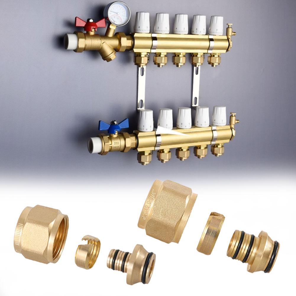 Geothermal Water Splitter Copper Multiple Union Joints For Underfloor Heating Pipes Fits 12 And 16 Millimeter Pipe Sizes