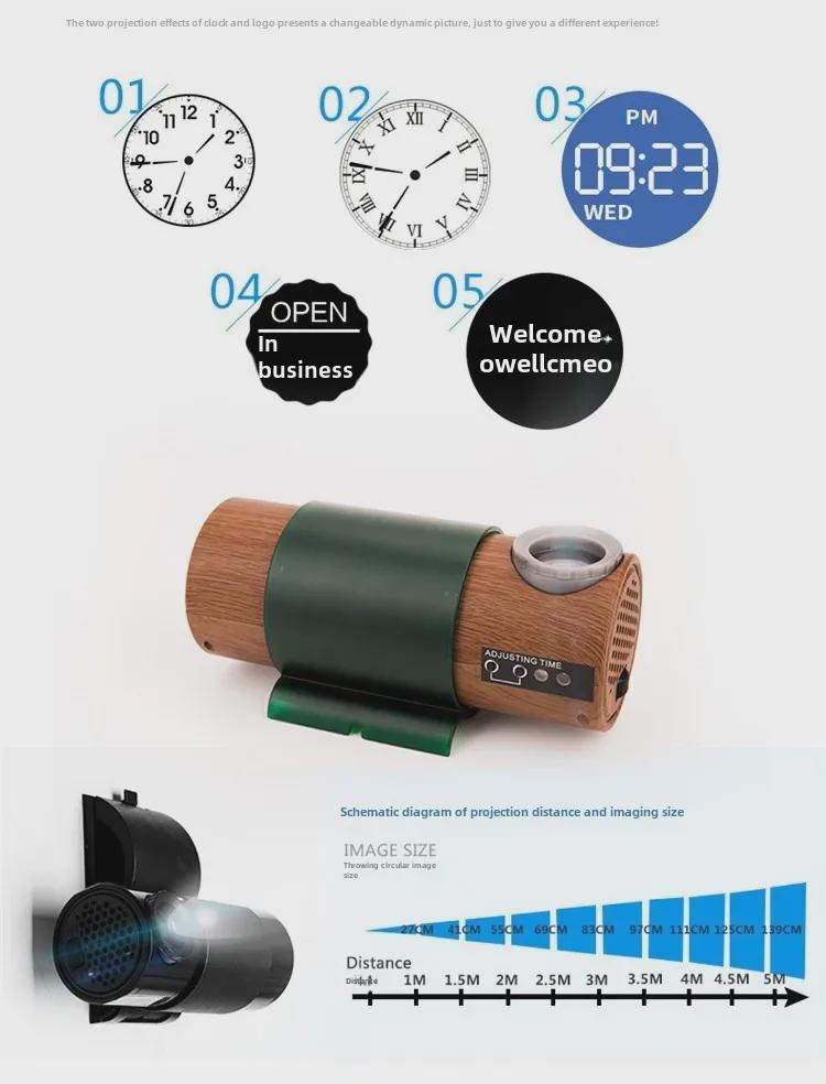 LED Projection Clock and Night Light: Large Character Display with Electronic Projection Lamp