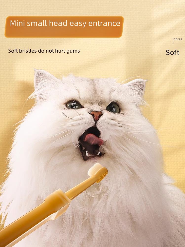 Zestaw silikonowych szczoteczek do zębów dla zwierząt dla kotów i małych psów - Jadalna pasta do zębów dla świeżego oddechu i czyszczenia zębów