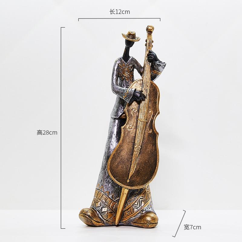 Vintage Music Saxophone Bookcase Ornament Band Character Miniature Figurine Craft Home Decor Accessory