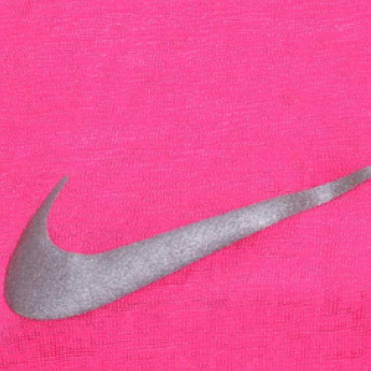 Nike Solid Logo Quick-Dry Round Neck Batwing T-Shirt Women Tops Magenta 719871-639