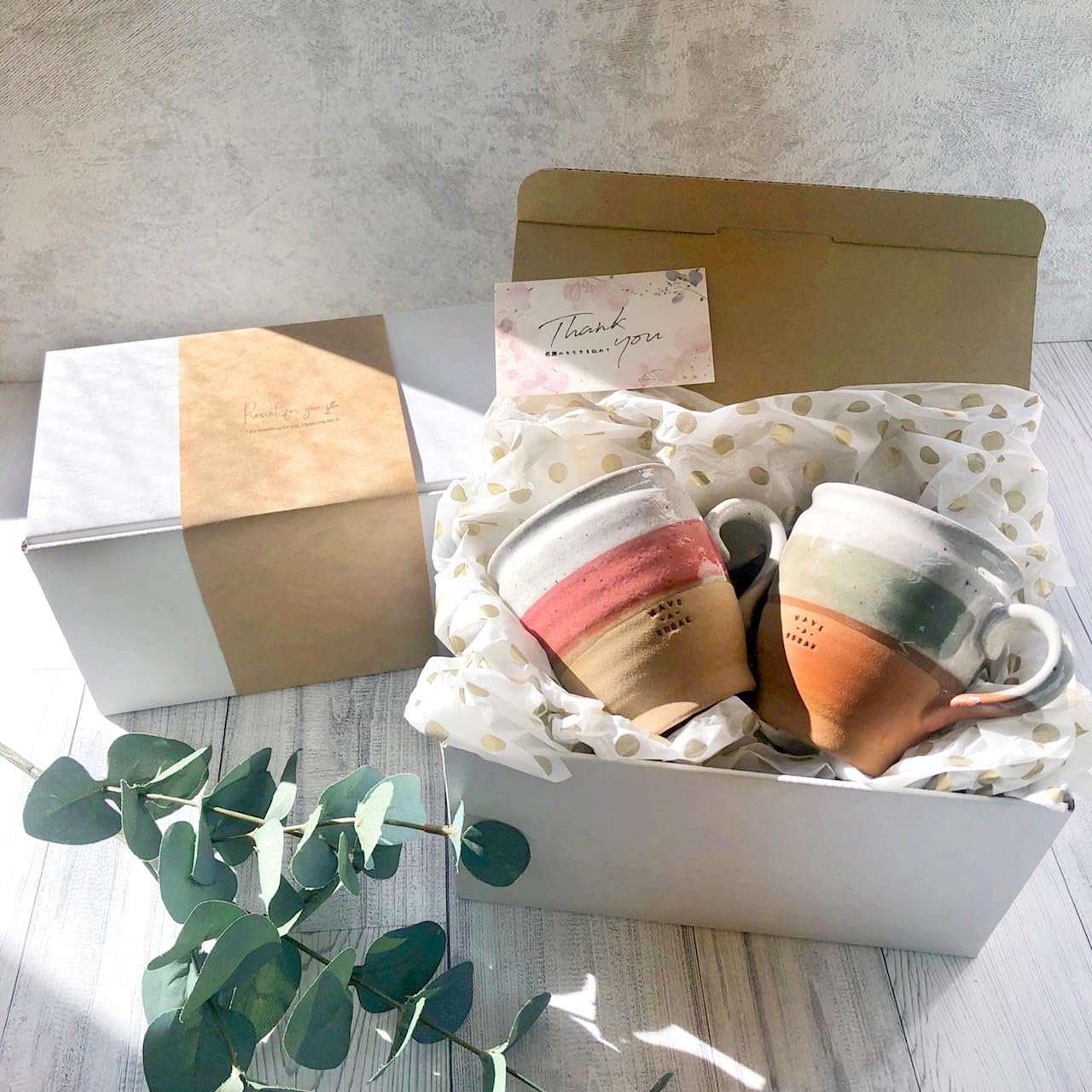 

Pair of Ceramic 300ml Made in Japan RD x Coffee Leaf Gratitude Message Card (Styleneo) Mugs, Capacity, (Coffee MOS), Design,