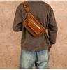 Hochwertige Herren-Umhänge- und Hüfttasche aus echtem Leder - Retro-Stil für den Freizeit- oder Pendelgebrauch