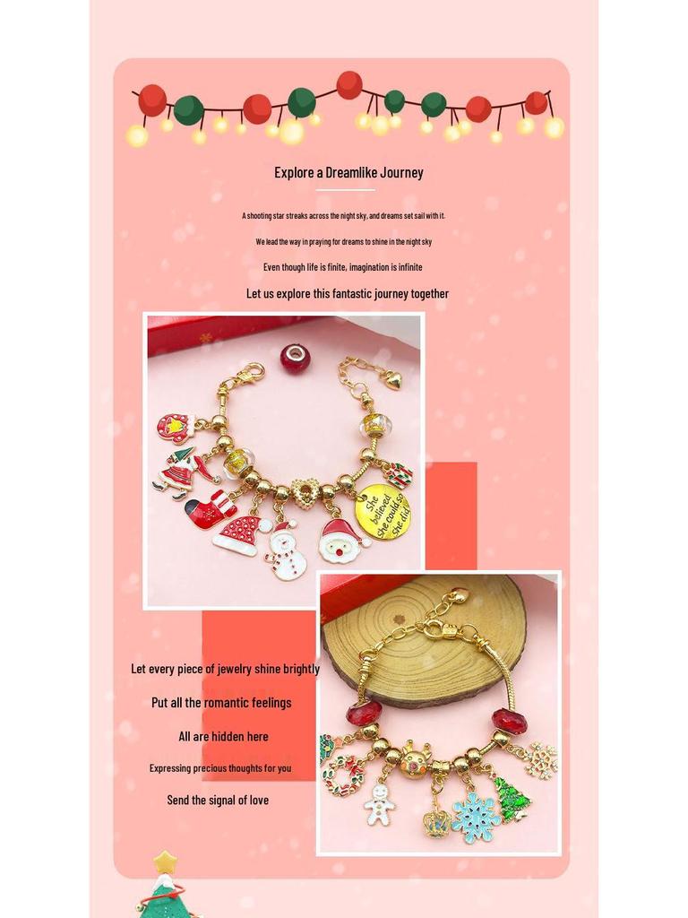 Surprise Christmas Platinum Gift Box: Children's Creative Beaded Bracelet 24-Day Countdown Calendar Blind Box