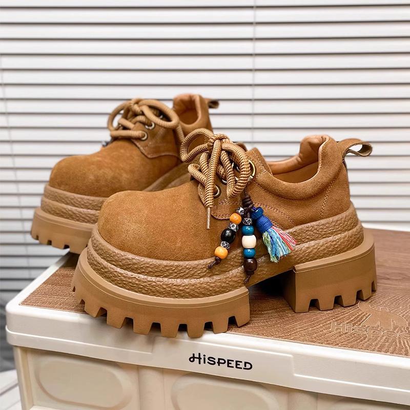 Platform Women's Sneakers Mid Heels Designer Casual Sport Shoes  Autumn Fad Ankle Lace Up New Brand Loafers Mujer Zapatos