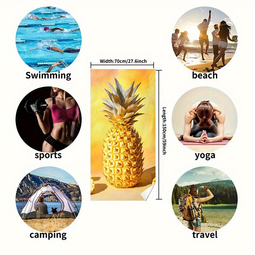 1Pc, Beach Towel, Tropical Pineapple Beach Towel - Perfect For Summer Fun And Sunbathing