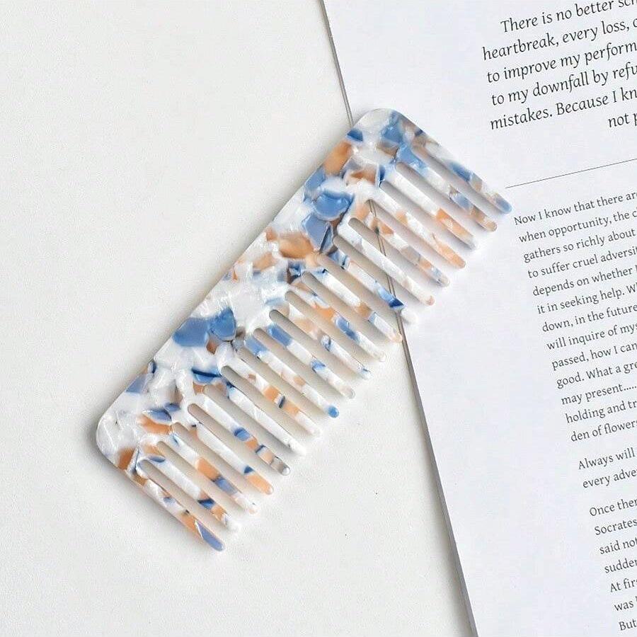 Stylish Anti-Static Acetate Marble Hair Comb - European & American Trend