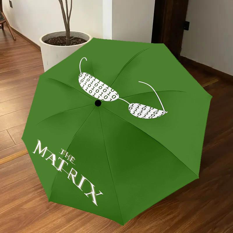 1PC binary code glasses Umbrella-8-Rib Reinforced, Automatic Open, Lightweight & Durable, Cute Fashion Accessory for Outdoor, D2653