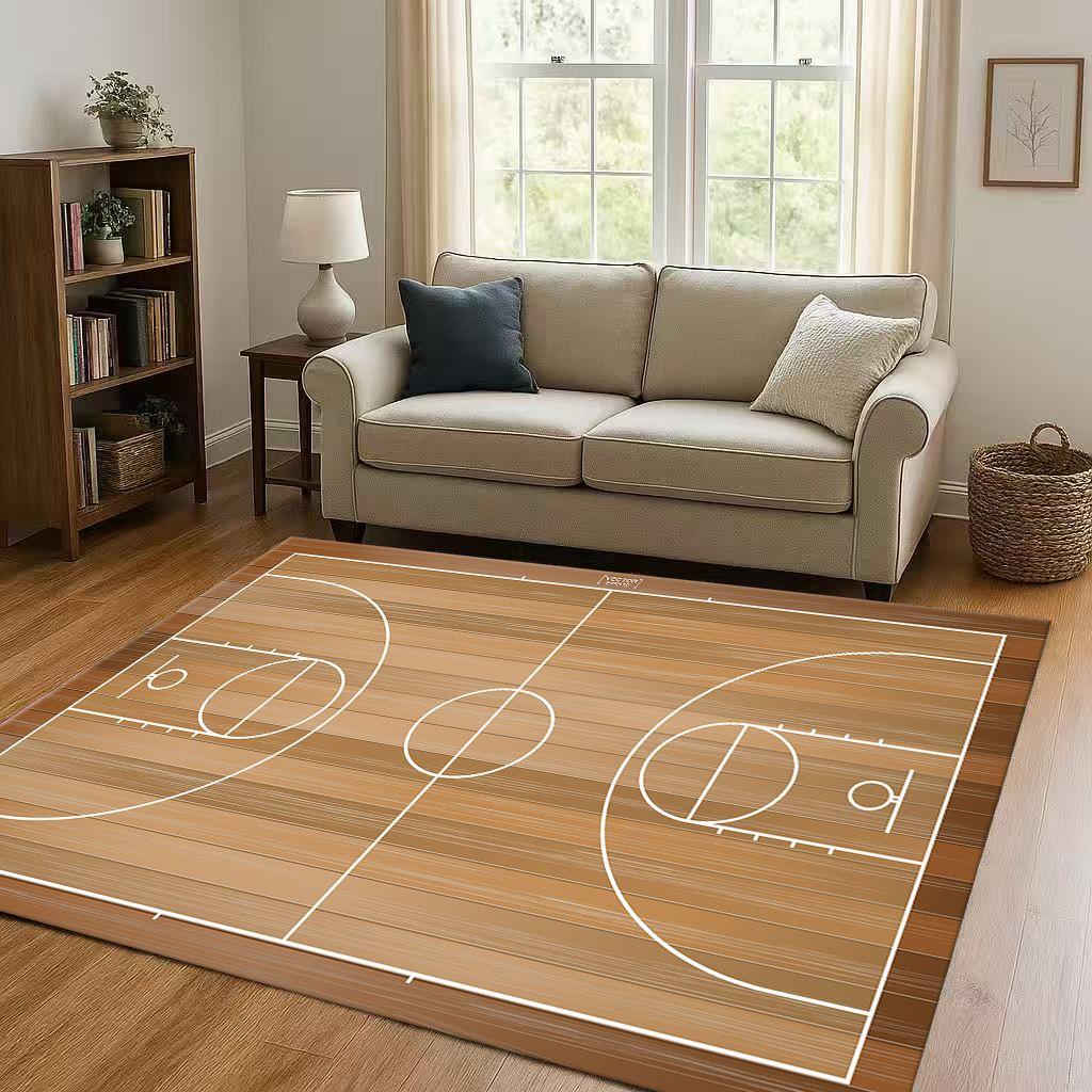 27 Style Basketball Court Art Living Room Non Slip Area Rug Soft Carpet for Bedroom Playroom Sofa,Easy Clean Home Decor Doormat