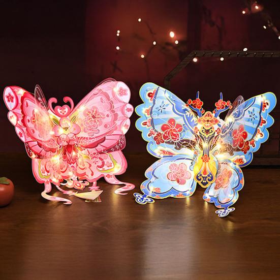 Butterfly Lantern DIY Traditional Handheld Chinese Lantern for Chinese New Year Spring Festival Mid-Autumn Festival Decoration