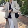 [Autumn and Winter] Simple Suit Loose Double-sided Wool Coat Double-breasted Long White
