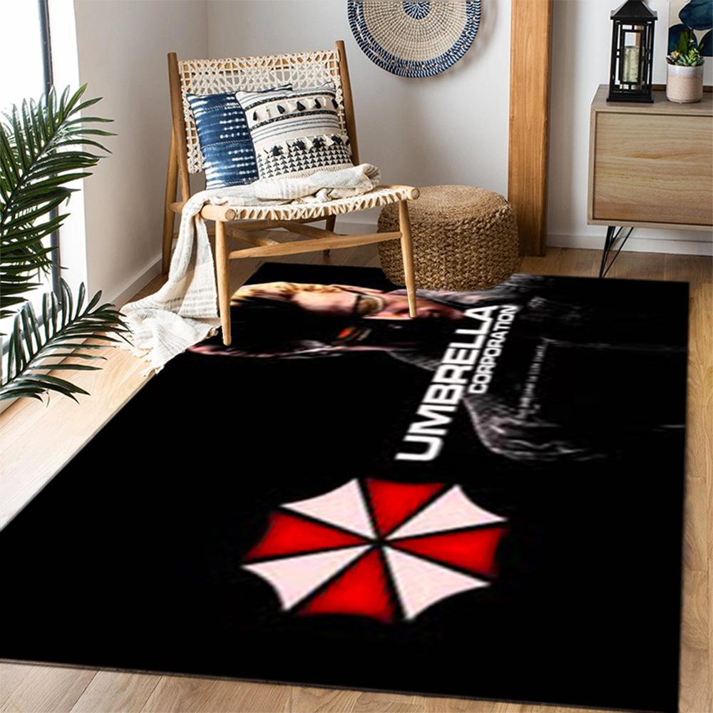 Tappeti Antiscivolo a Tema Logo Umbrella Corporation - Decorazioni per la Casa in Poliestere, Adatti per Camere da Letto, Soggiorni, Ingressi, Studi e Decorazioni