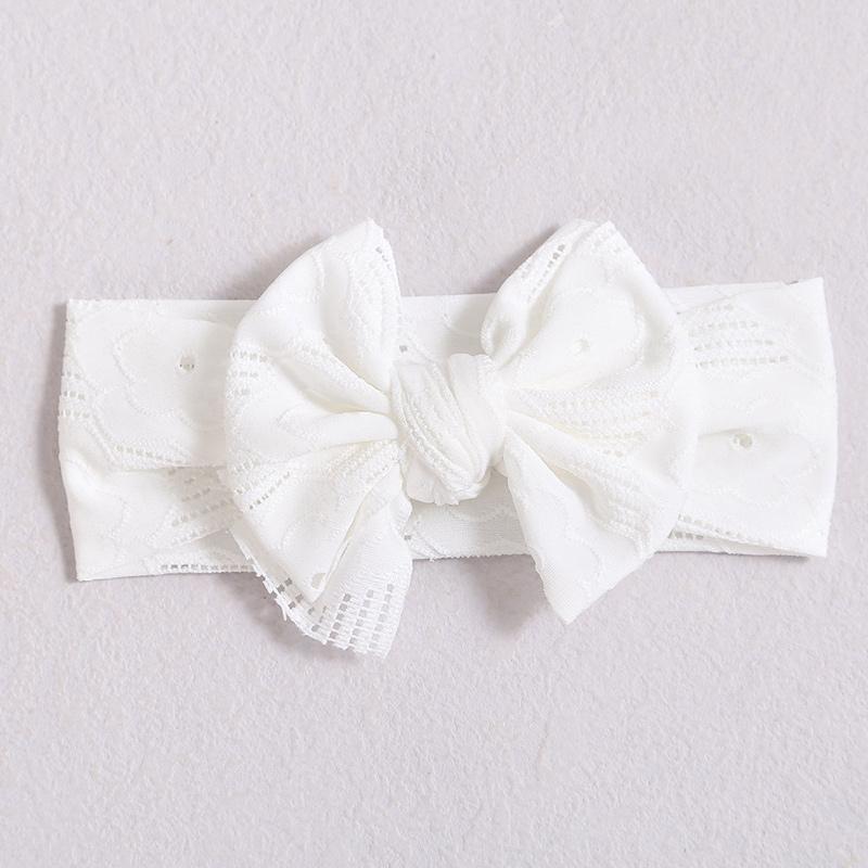 Hollow Bow Baby Headband Solid Color Nylon Elastic Wide Hairbands 0-2Year Boy Girl Bowknot Headdress Kids Hair Accessories