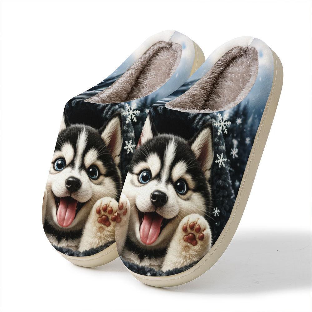 Casual Cotton Shoes - Cute Cartoon Home Slippers for Both Men and Women