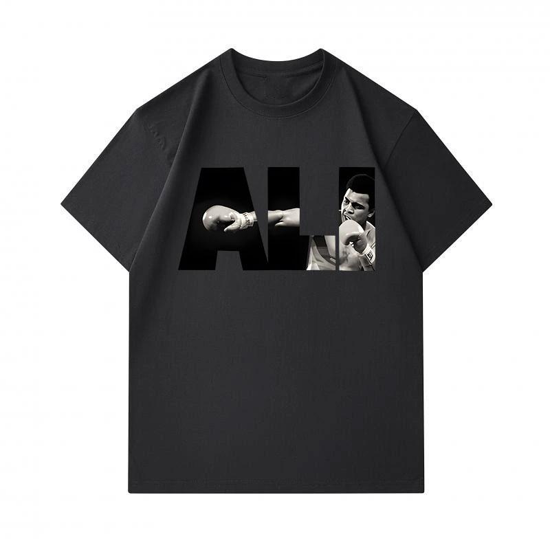 Herren 100% Baumwolle Rundhals Kurzarm T-Shirt, Retro Boxkampf Kämpfer Print Lässig Bequem Weiches Tee für Tägliche Streetwear Sommer Lässige Oberteile