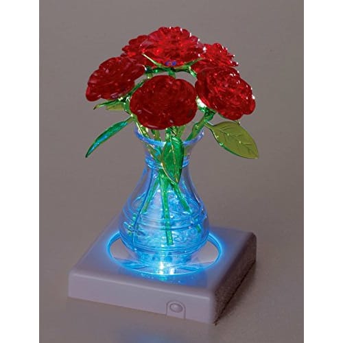 47 piece crystal puzzle 6 rose red