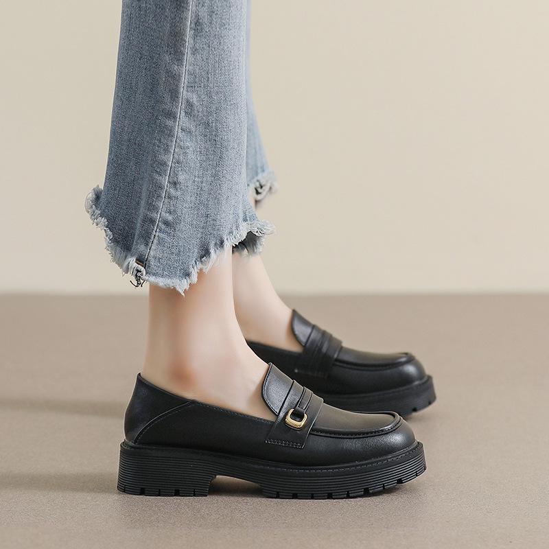 

Weiwei Girl Women s Chunky Heel Loafers - Two-Wear, Thick Sole, Soft Retro Leather Shoes 36 чёрный