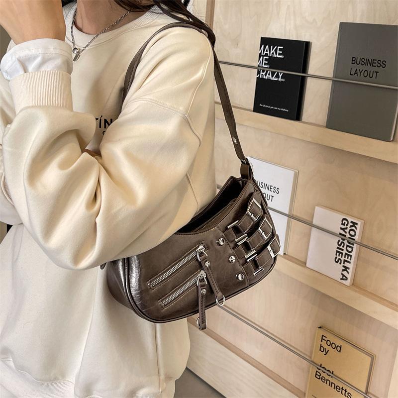 Popular women's bag 2025 new Spice Girl locomotive bag fashionable versatile underarm bag Korean version shoulder handbag