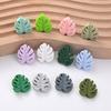 10Pcs Cartoon Leaf Silicone Beads Baby Teether Toy Infant Pacifier Chain Chewable Nursing Teether For DIY Handmade Accessories