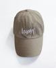 LEADEN Vintage Washed Calligraphy Ball Cap [Beige]