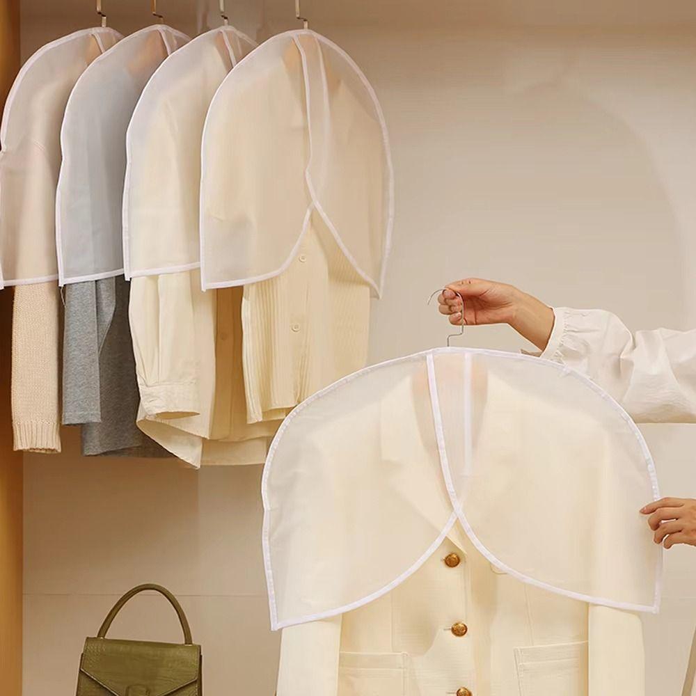 

5PCS Hanging Clothes Dust Cover Transparent Clothing Storage Cover New Suit Coat Dust Bag Home 5pcs