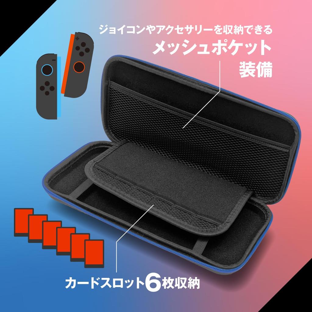 Allone Carbon Fiber EVA Pouch for Switch Black x x 4 x Compatible with Switch Easy to Protects Against Scratches and Double Interior Simple 2, Blue,