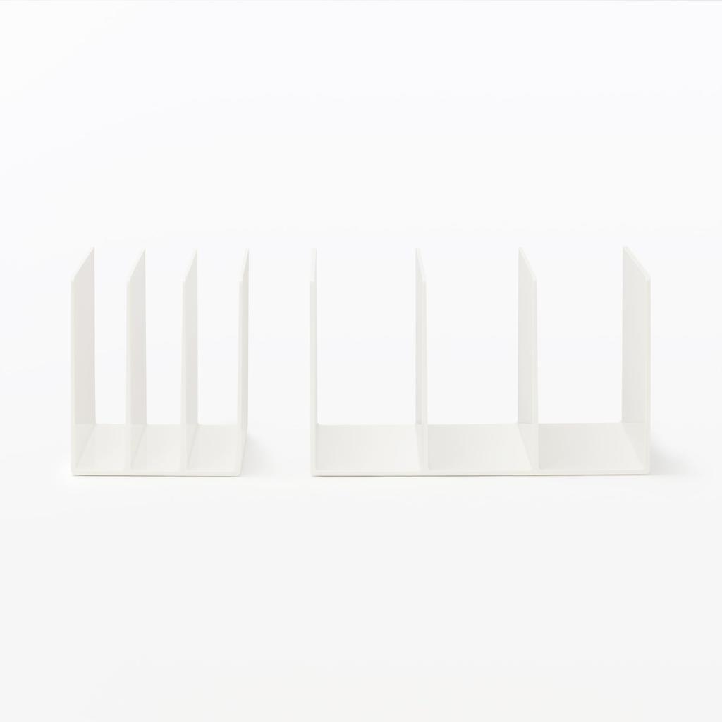 MUJI Polystyrene Divider Stand, White Gray, 3 Compartments, Large, Approx. 270 x 210 x 160 mm, 02856410