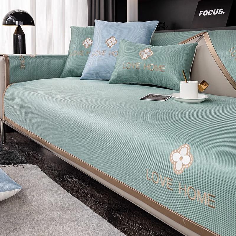 Sofa Cushion Summer Light Luxury and Simplicity High-Grade Non-Slip Summer Mat Gray Sofa Cover Cool Cushion