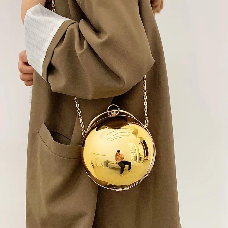 Nuova Borsa a Tracolla con Catena Acrilica Borsa da Donna Moda Forma a Palla Borsa a Tracolla Borsa da Sera