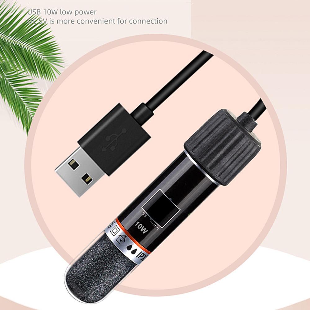 USB Mini Fish Tank Heating Rod Adjustable Temperature Heater Heating Rod Tank Household Thermostat Household Accessories Fi M2X5