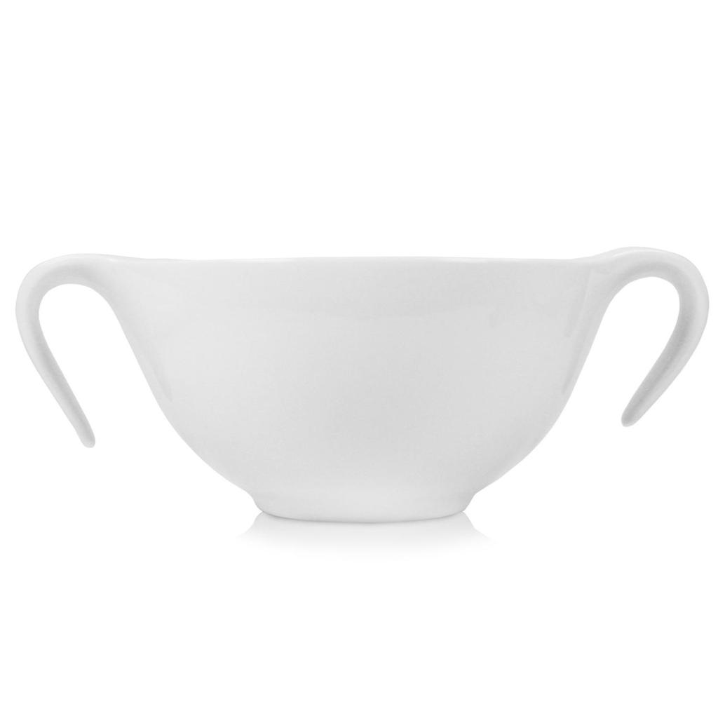 Porcelain Bouillon Cup with Saucer, , Time DUKA