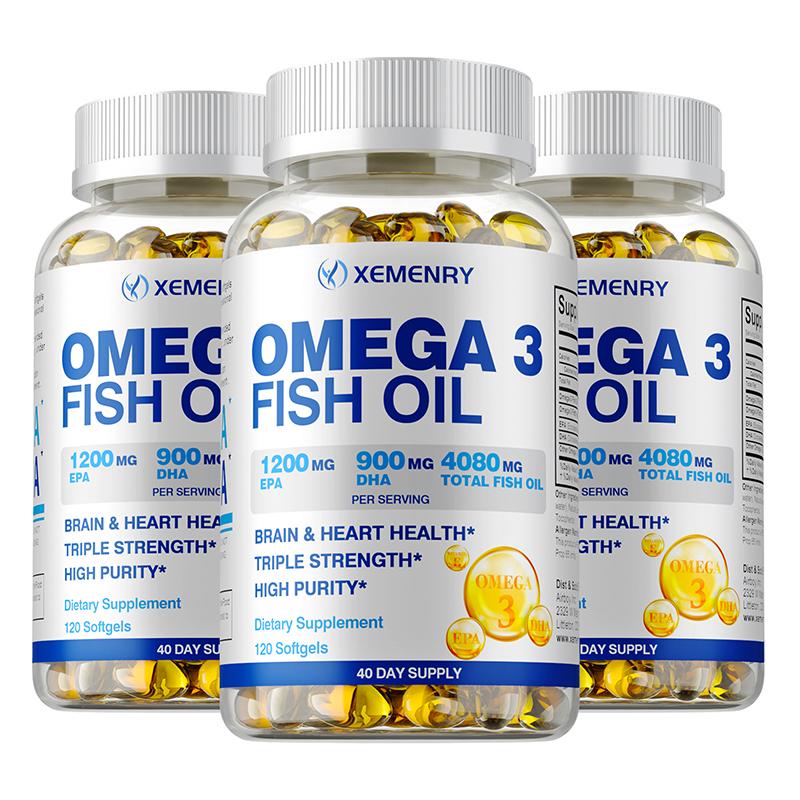 High-purity Omega-3 Fish Oil Capsules, Dietary Supplement, All-natural, Suitable for Both Men and Women.