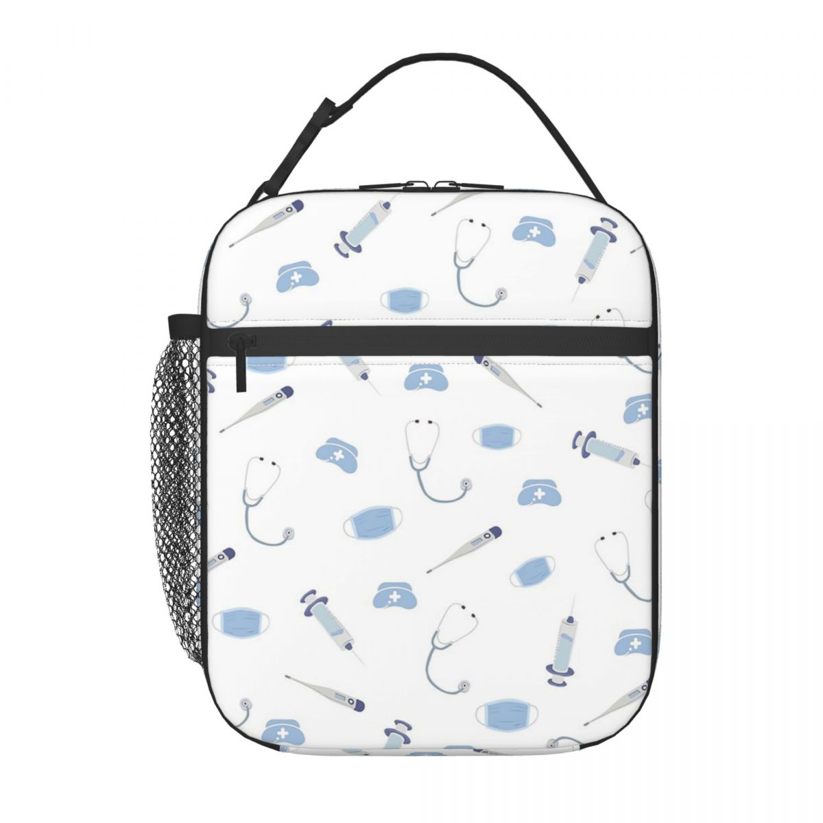 

Kawaii Doctors Nurse Enfermera Doctor Pattern Insulated Lunch Bag for Women Children Portable Food Boxes Thermal Lunch Box Tote One Size