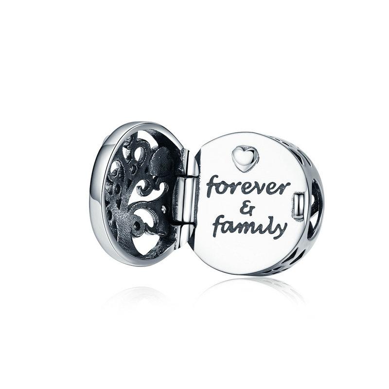 WOSTU Forever Family Charm 925 Sterling Silver Home House Enamel Beads Pendant Fit Original Bracelet DIY Jewelry For Women