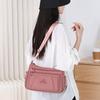 Leichte Nylon-Crossbody-Tasche mit mehreren Reißverschlussfächern, verstellbarer breiter Riemen, lässige Umhängetasche für Damen für den täglichen Gebrauch
