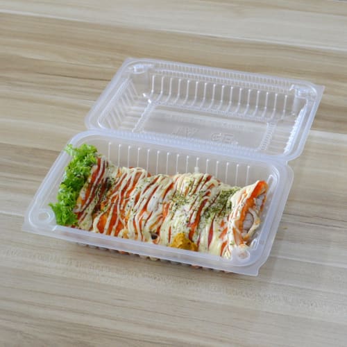 Takeout Containers, Heat-Resistant Food Packs, Horizontal, Medium, 100-Count, Microwaveable, with Integrated Lids, PP Containers