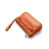 IJUN Vintage Clutch Bag for Women - Handmade Vegetable-Tanned Leather, XXS Size (Orange)