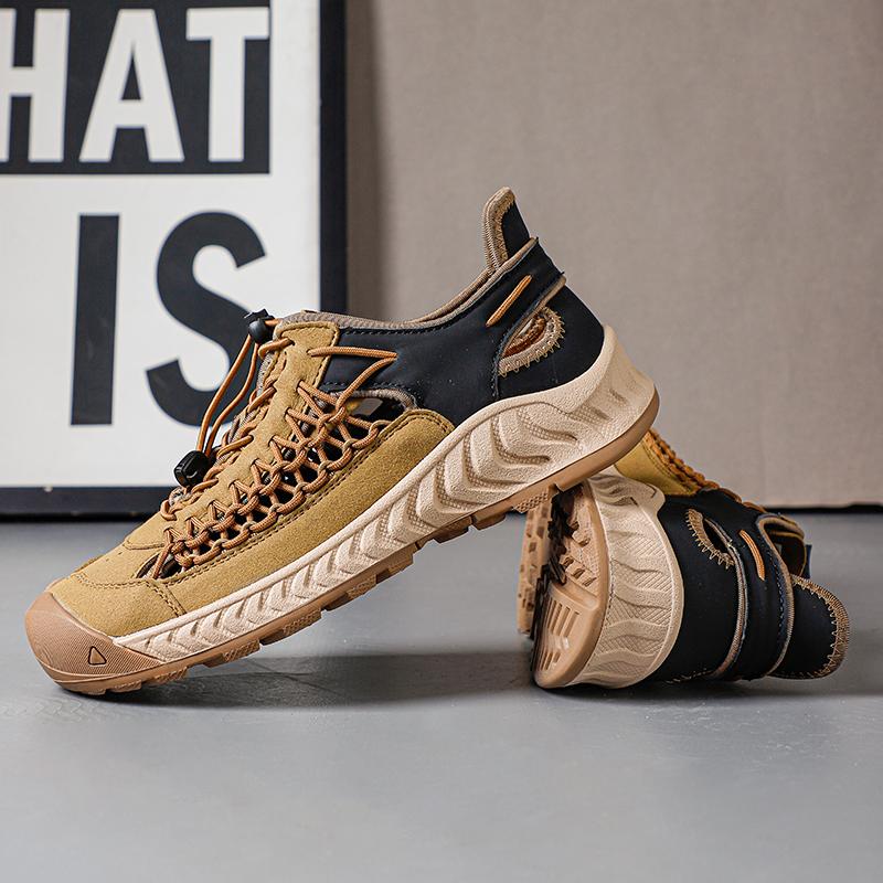 Fashion 2025 Summer Trendy Men's Beach Shoes Commuting Sandals Versatile Outdoor Camping Men's Hiking Shoes Breathable Durable Sole