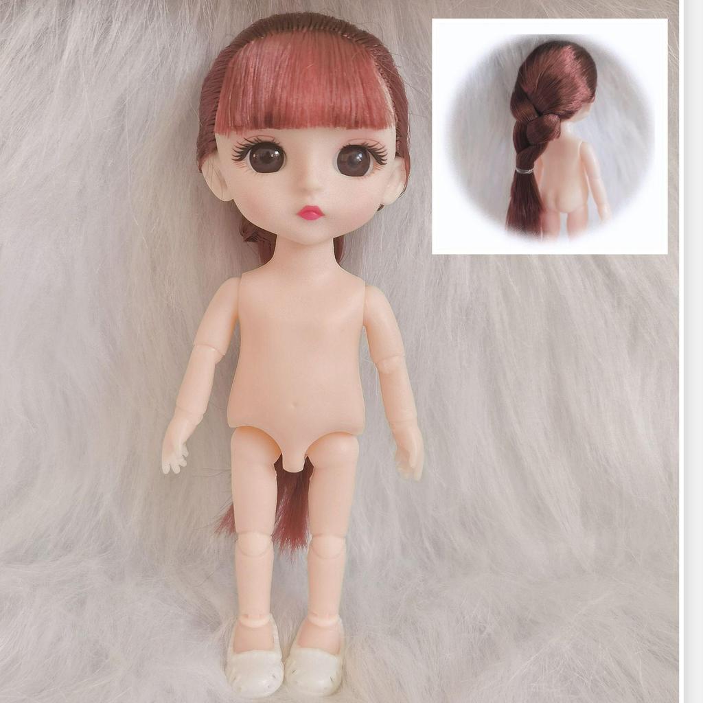 17 cm Mini BJD Puppenkörper - 6 Zoll Prinzessin Mädchen, 16 cm Kleine Nacktpuppe