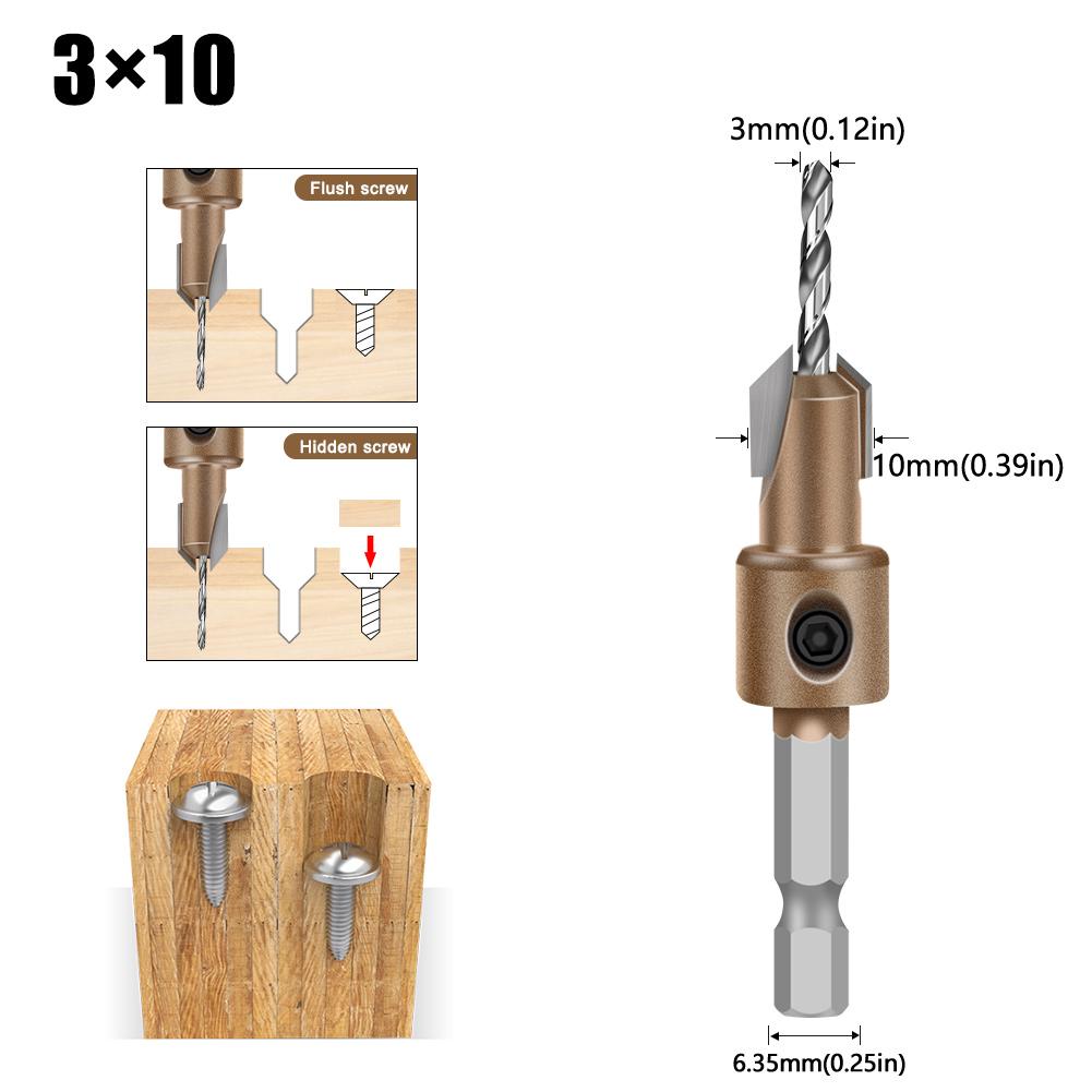 

Professional Grade Blind Hole Drill Alloy Drill Bit Woodworking Deep Hole Drill Bit Screw Installation Step Drill Bit