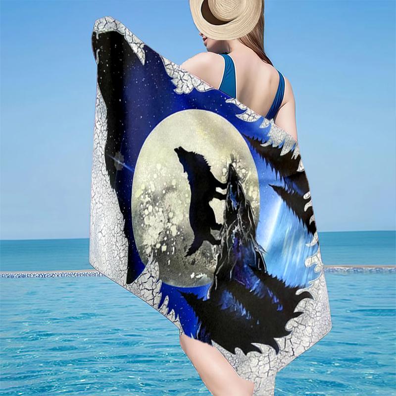 Wolf Pack Wilderness Beach Towel, Super Soft Microfiber, Gift for Her/Him, Birthday, for Pool, Beach, Travel, Home Decor Fan gifts