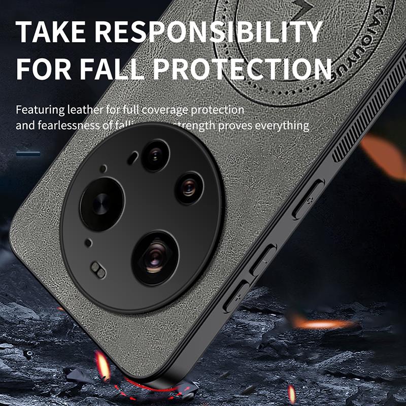 For Xiaomi 17 Ultra 5G Magnetic Case WANLONFENG SD1 Series Nappa Texture PC TPU Phone Cover